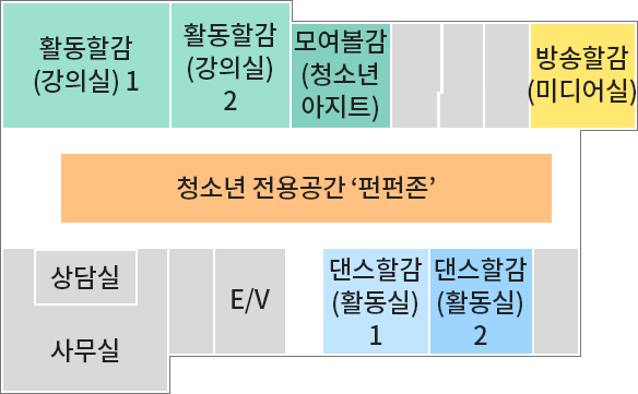 하남시 감일청소년문화의집의 시설 안내 지도